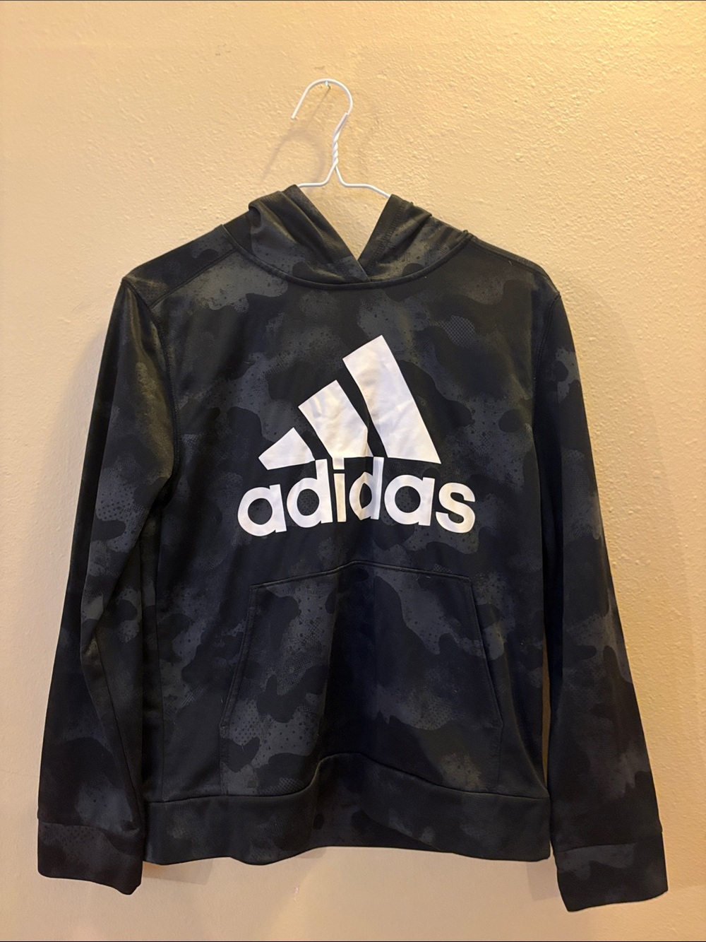 adidas Black Camo Logo Pullover Hoodie